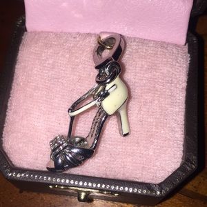 Juicy couture peep toe shoe charm silver tone